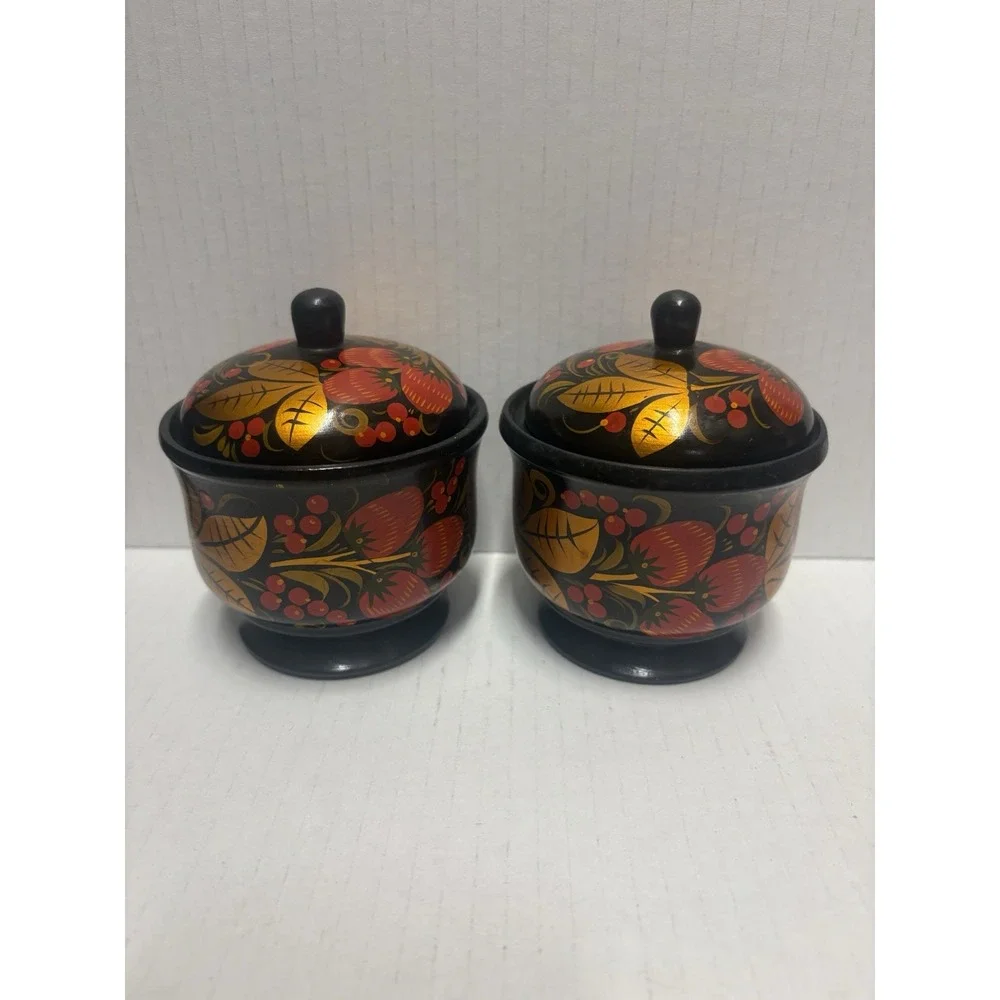 Vintage Russian Khokhloma Jar 4.